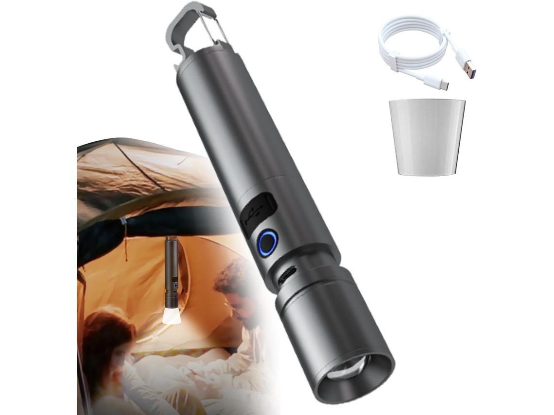 Lanterna Mais Brilhante, Led De Alto Lúmen, Recarregável | Portátil Para Uso Externo.