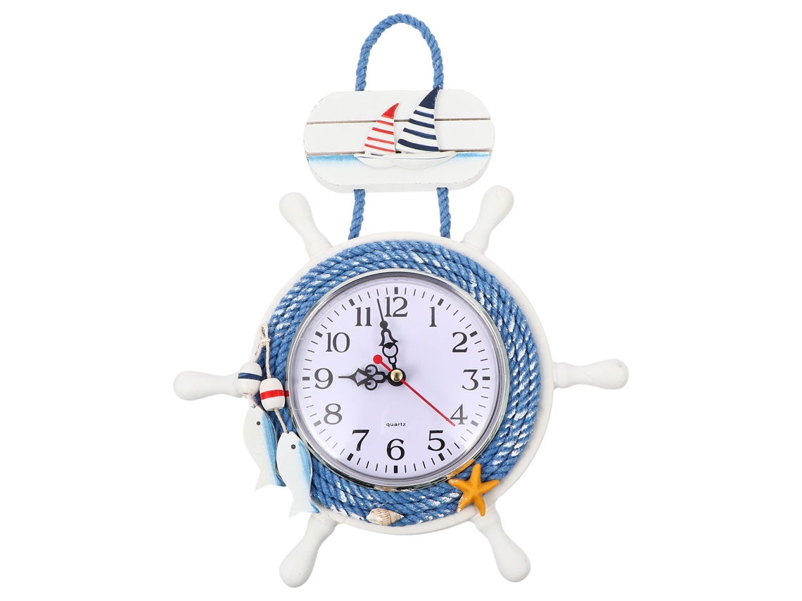 Reloj De Madera De Estilo Mediterráneo, Moderno, Para Pared, Con Números, Para Colgar (sin Pilas)