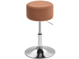 Banco de bar ajustável, estofado em veludo, giratório, 52-66cm, marrom