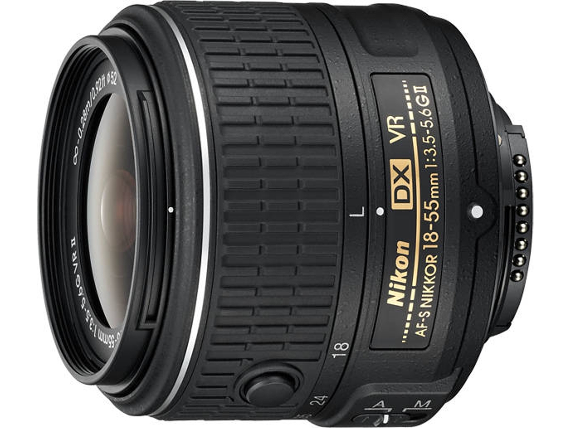 Objetiva NIKON AF-S DX NIKKOR 18–55mm f/3.5–5.6G VR II (Preto - Encaixe: Nikon F - Abertura: f/3.5 - f/22)