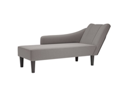 Vidaxl Chaise Lounge Com Apoio De Braço Direito Em Tecido Cinza