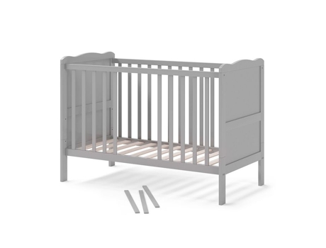 VITALISPA Cama com barras Cama de bebê Cama infantil Tobi cinza Cama extensível