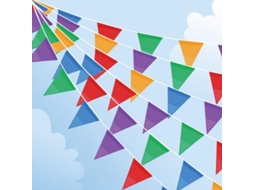 Bandera De Festón 100m, 200 Banderas Triangulares Multicolor De Nylon Para Fiesta Y Eventos Exteriores