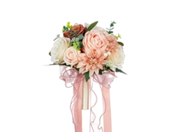 Laxiscreed Bouquet De Casamento Com Rosas De Alta Qualidade Em Tom Light Coffee