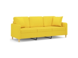 3-seater Sofa, 3-seater Sofas Vidaxl Amarelo Tecido (n/a)