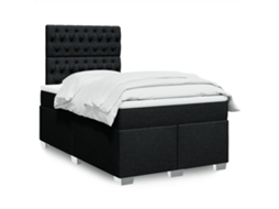Vidaxl Cama Com Molas/colchão 120x200 Cm Tecido Preto