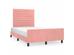 Bed Frame With Headboard, Bed Frames With Headboards Vidaxl Cor-de-rosa Veludo (120 X 200 Cm)