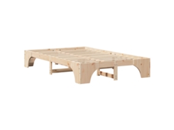 Conjunto 1 Estrutura Da Cama Vidaxl Castanho Madeira De Pinho Maciça (120 X 190 Cm)
