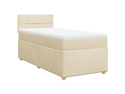 Cama com Molas/colchão 100x200 Cm Tecido Cor Creme MAISON EXCLUSIVE