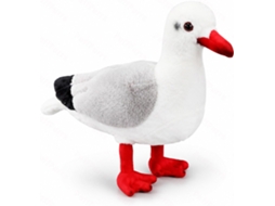 Gaivota De Bico Vermelho Pelúcia Realista, Pássaro Macio E