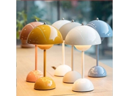 Luminária de Mesa Led Recarregável em Formato Cogumelo e Botão Flor, Ideal para Quarto e Sala de Jantar. Luz Noturna Sensível Ao Toque BRILVIBERA