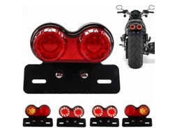 Rebe luz Traseira Led para Moto com Freio Sinais de Virada Luz de Placa Suporte para Harley Lente Vermelha