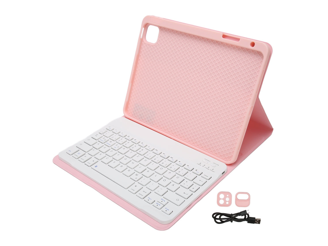 2026zentro-capa Com Teclado Para Tablets Ios Air 4/5 10.9 Polegadas E Pro 11 Polegadas Alemã Smart Bluetooth Rosa 32.8ft