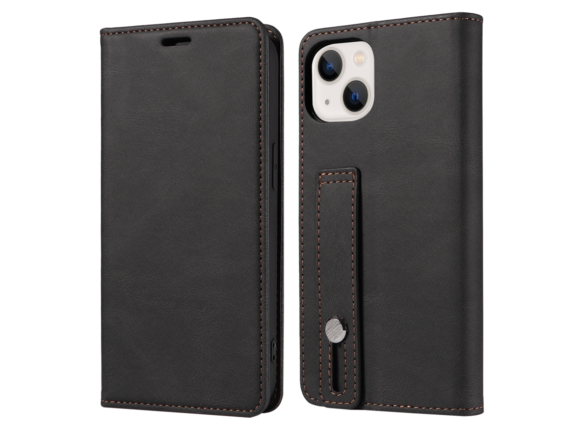 Capa De Couro Com Alça De Pulso Para Celular, Capa Para Fliphonepreto - Iphone 12 Pro Max