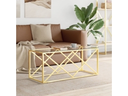 Vidaxl Mesa De Centro 110x45x45 Cm Aço Inoxidável E Vidro