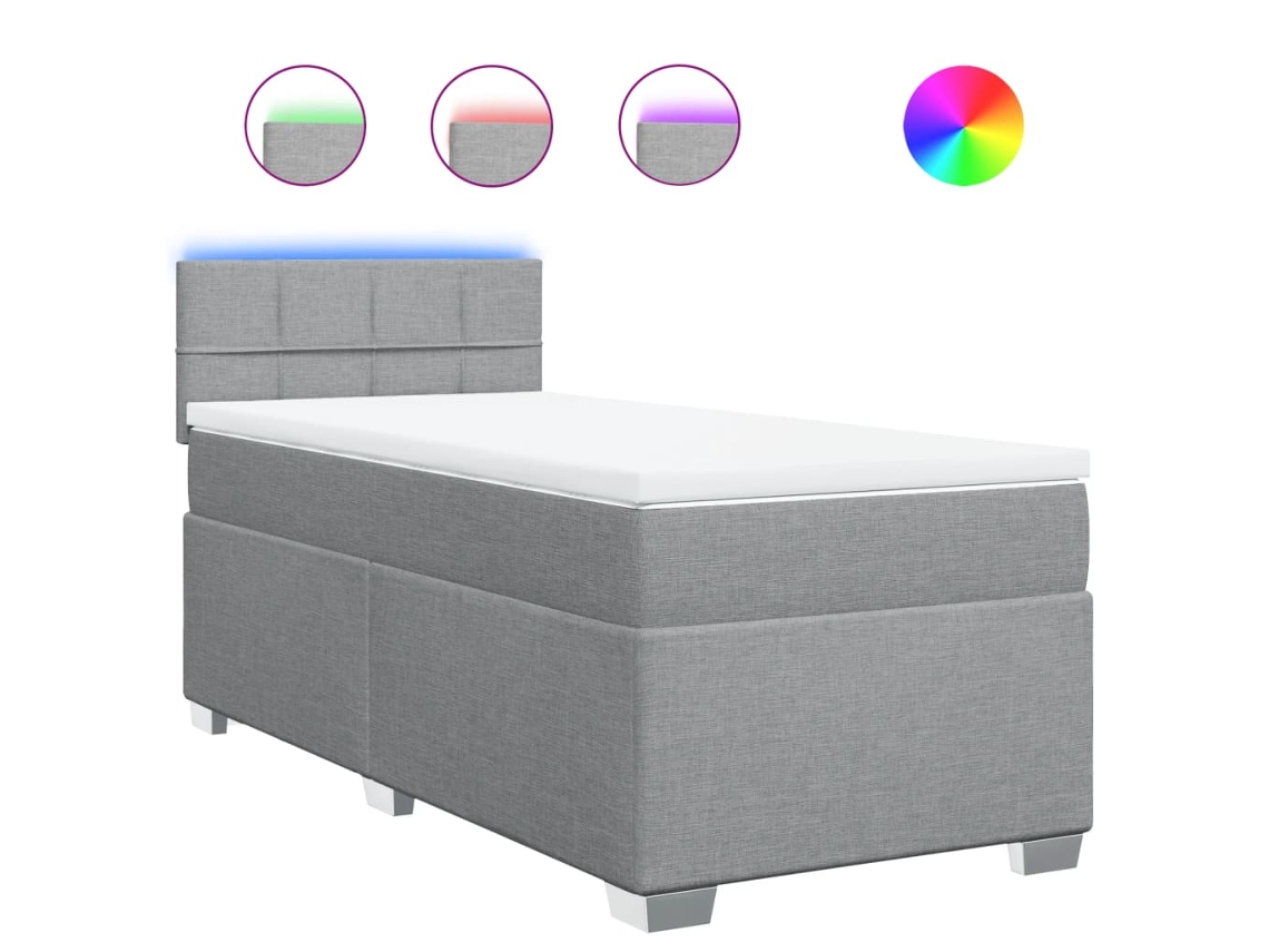 Box Spring Bed, Box Spring Beds Vidaxl Cinzeto Tecido (90 X 200 Cm)