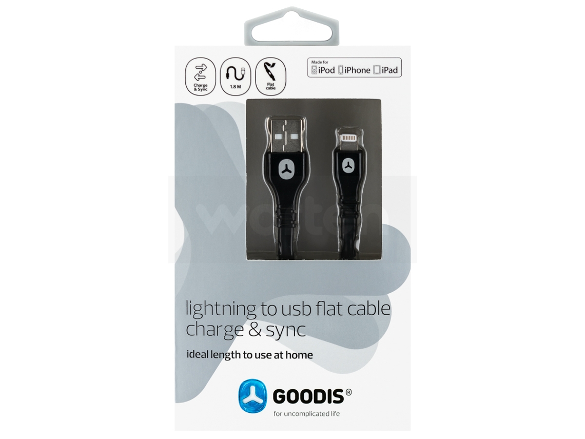 Cabo GOODIS Lightning (iPad - USB - Lightning - Preto)