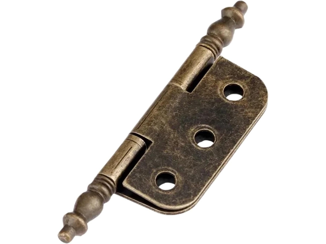 Conjunto De 4 Dobradiças Ferro Com 6 Furos, Cor Bronze, 70x35mm,