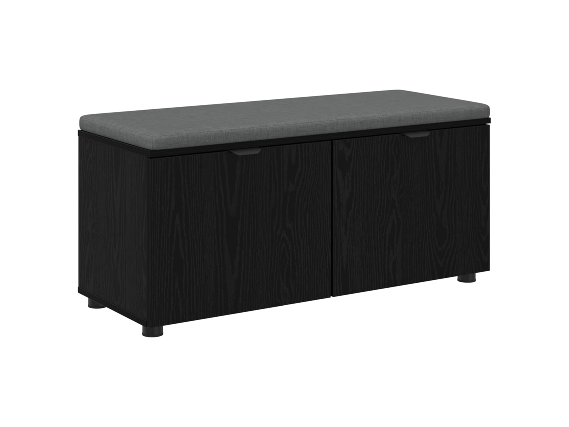 Banco de hall com Almofada Carvalho Preto 100x38x46 cm MAISON EXCLUSIVE