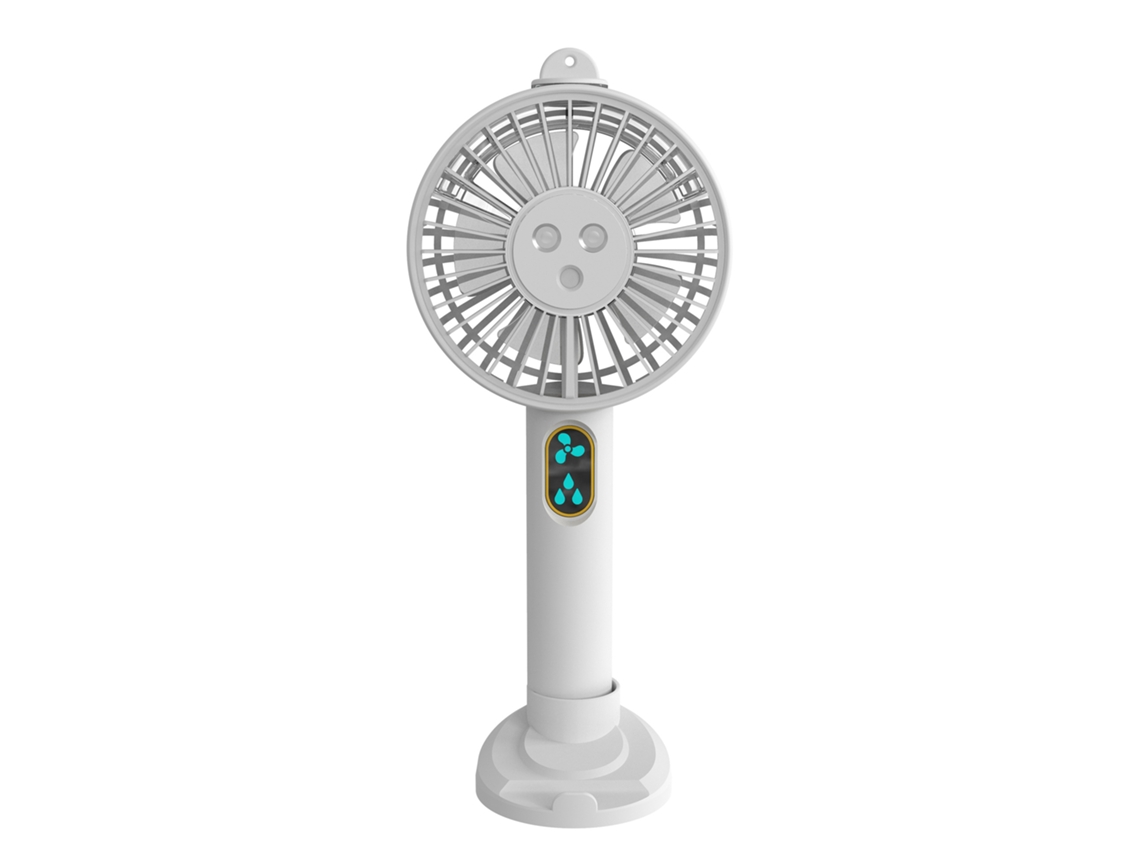 Mini Ventilador Portátil Com Spray De Névoa - Ventilador Portátil Com Bico Duplo, Alimentado Por Bateria, 3 Velocidades