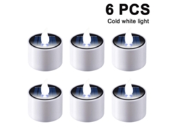 Peças Lanterna Solar Luzes de Chá Velas Lâmpada Led Solar Eletrônica Cintilante Recarregável Luz Noturna Vela de Energia Solar Sem Chama para Ext