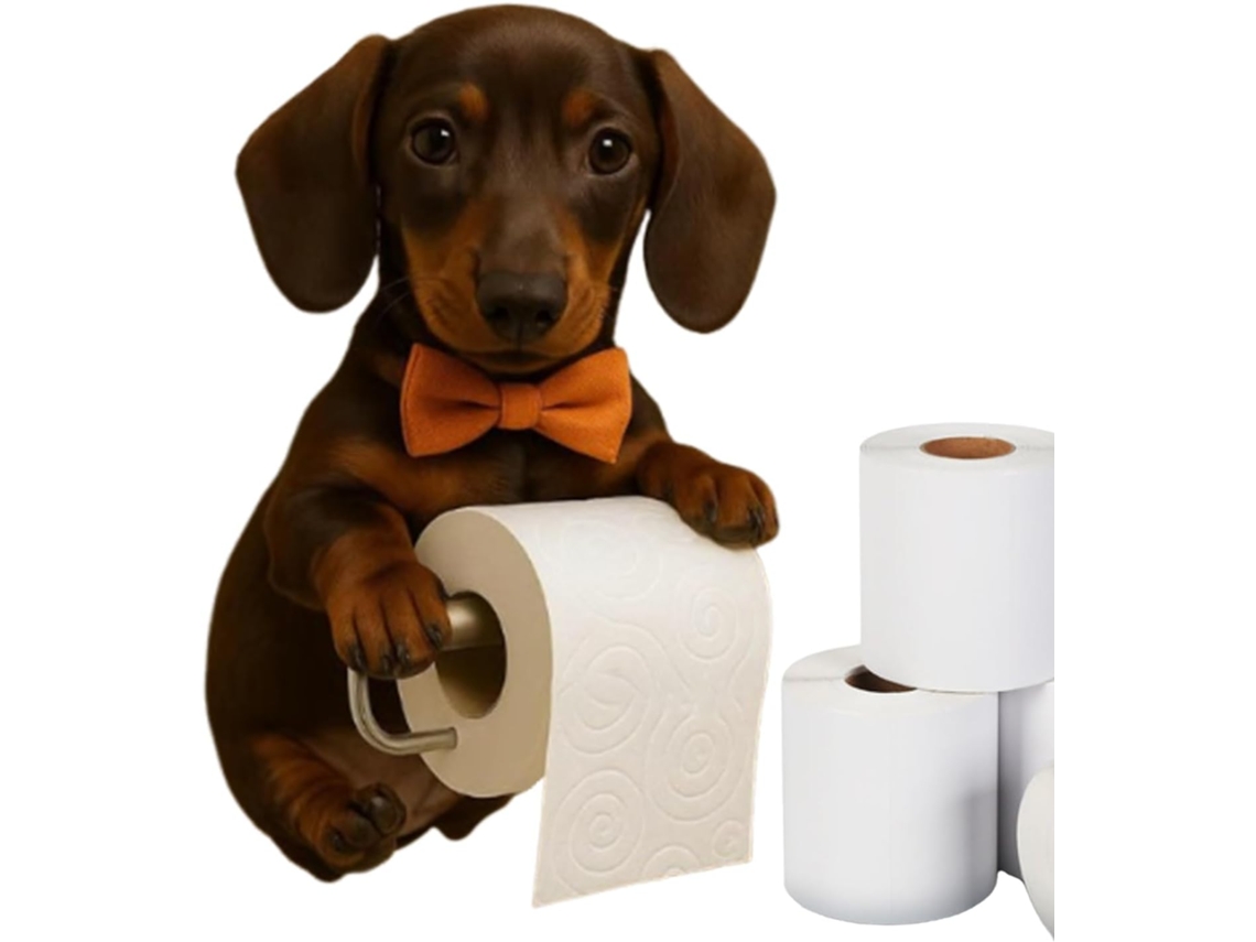 Porta-papel Higiênico De Parede Com Design De Cachorro, Acessório Decorativo Fofo.