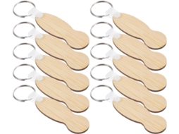 Chaveiro Fácil De Transportar, Pacote Com 10 Peças, Plug De Carrinho Em Bambu Natural, Leve E Elegante