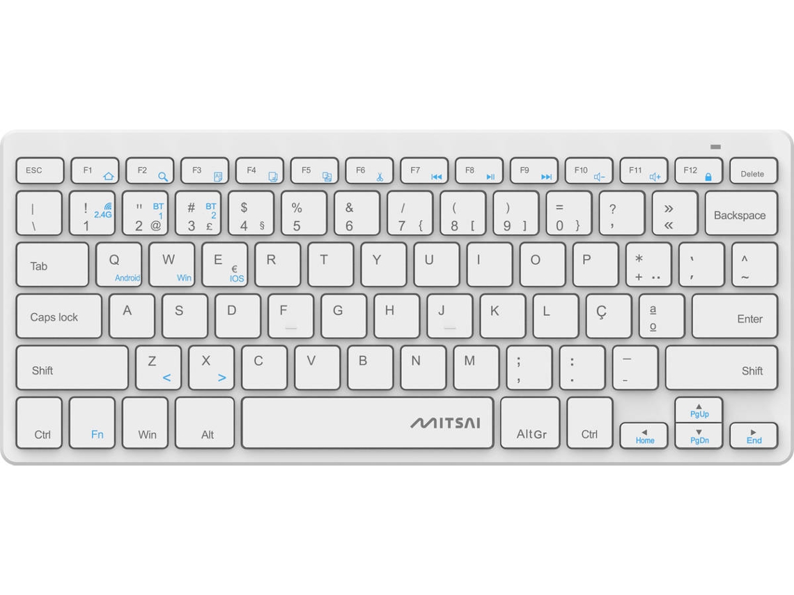 Teclado MITSAI Bluetooth + 2.4GHZ REC MITSAI Q700 (Branco)