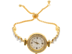 Relógio Feminino GOKOCO com Pulseira de Couro, Numerais Decorativos, Movimento Quartzo, Fácil Leitura, Escritório