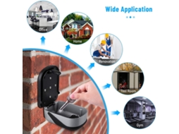 Cofre Com Chave , Grande Caixa De Chaves De Parede Para Ambientes Internos E Externos, Cofre Com Código Digital De 4 Dígitos Par Slowmoose (prata)