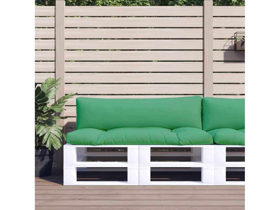 Vidaxl Almofadões Para Móveis De Paletes 2 Pcs Tecido Verde