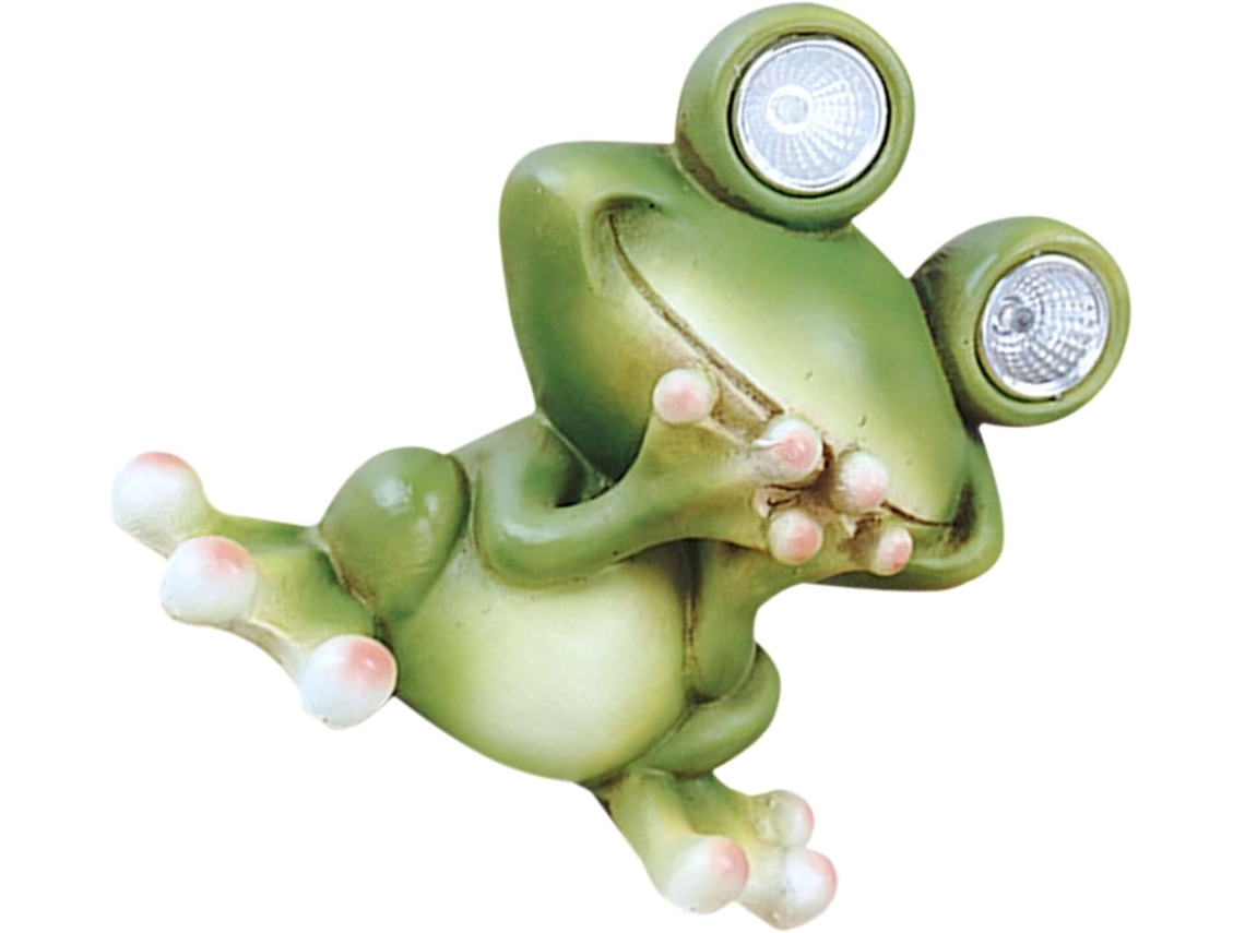 Luminária Solar Portátil E Fácil De Mover, Sapo De Resina Verde, Ornamento Luminoso Para Jardim.