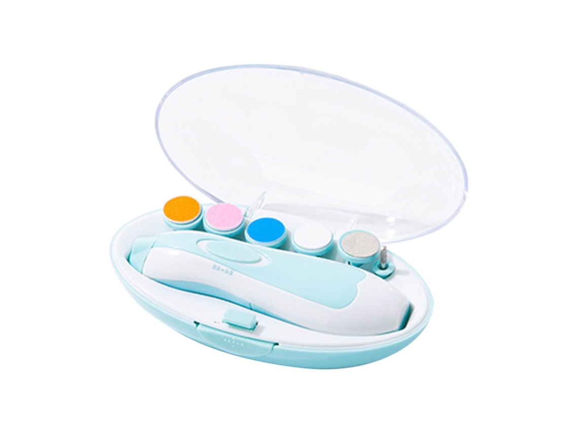 Mali cortadora de Unhas Elétrica para Bebê 6 em 1 Sem Fio Baixo Ruído com Luz Led Azul Céu