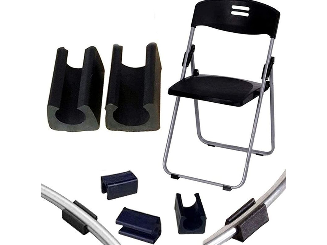 Nova Line 32 Capas de Silicone para Pés de Cadeira Protetor de Piso U Forma 14mm Preto