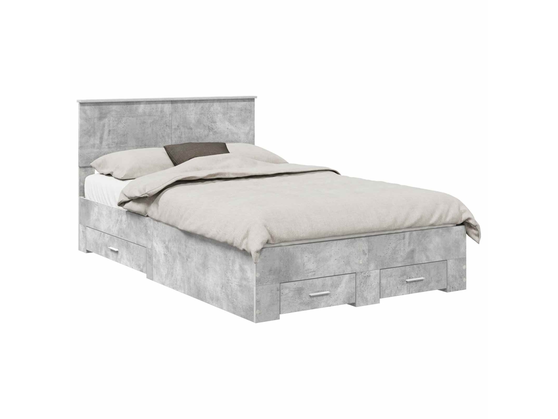 Estrutura da Cama Cinzento MAISON EXCLUSIVE em Madeira Processada 120x190 cm