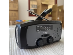 Rádio de emergência AQUAFORGE com manivela, células solares, lanterna LED, bateria 2000mah e previsão do tempo