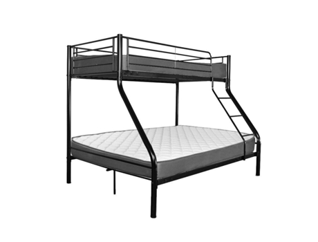 Beliche de Casal Metal Preto 2 Colchões 90X190 e 135X190 SALDOSYSTOCKS