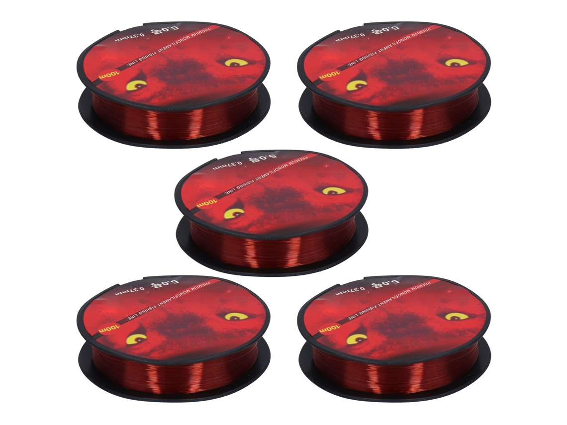 Linha de Pesca Nylon 100m Resistente 5 Unidades