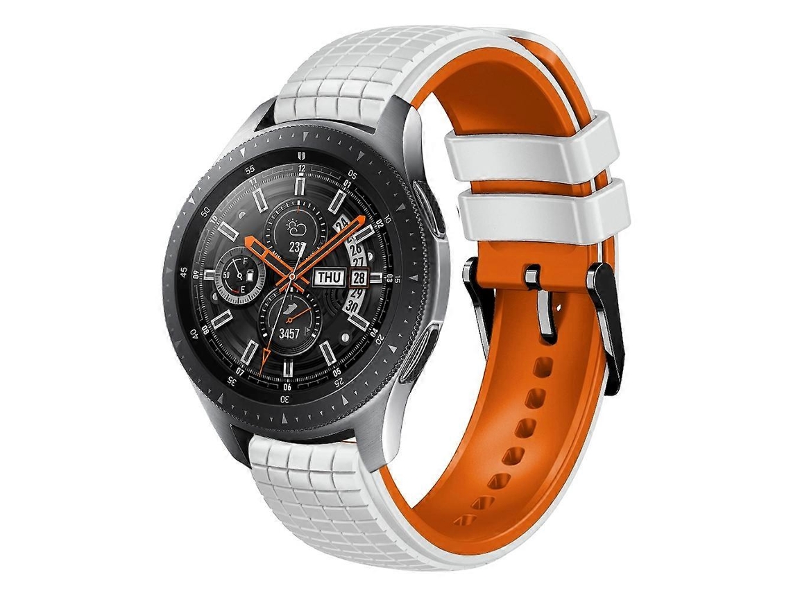 Pulseira De Silicone Bicolor Com Malha De 22 Mm