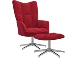 Relaxing Chair With Stool, Relaxing Chairs With Stools Vidaxl Vermelho Veludo