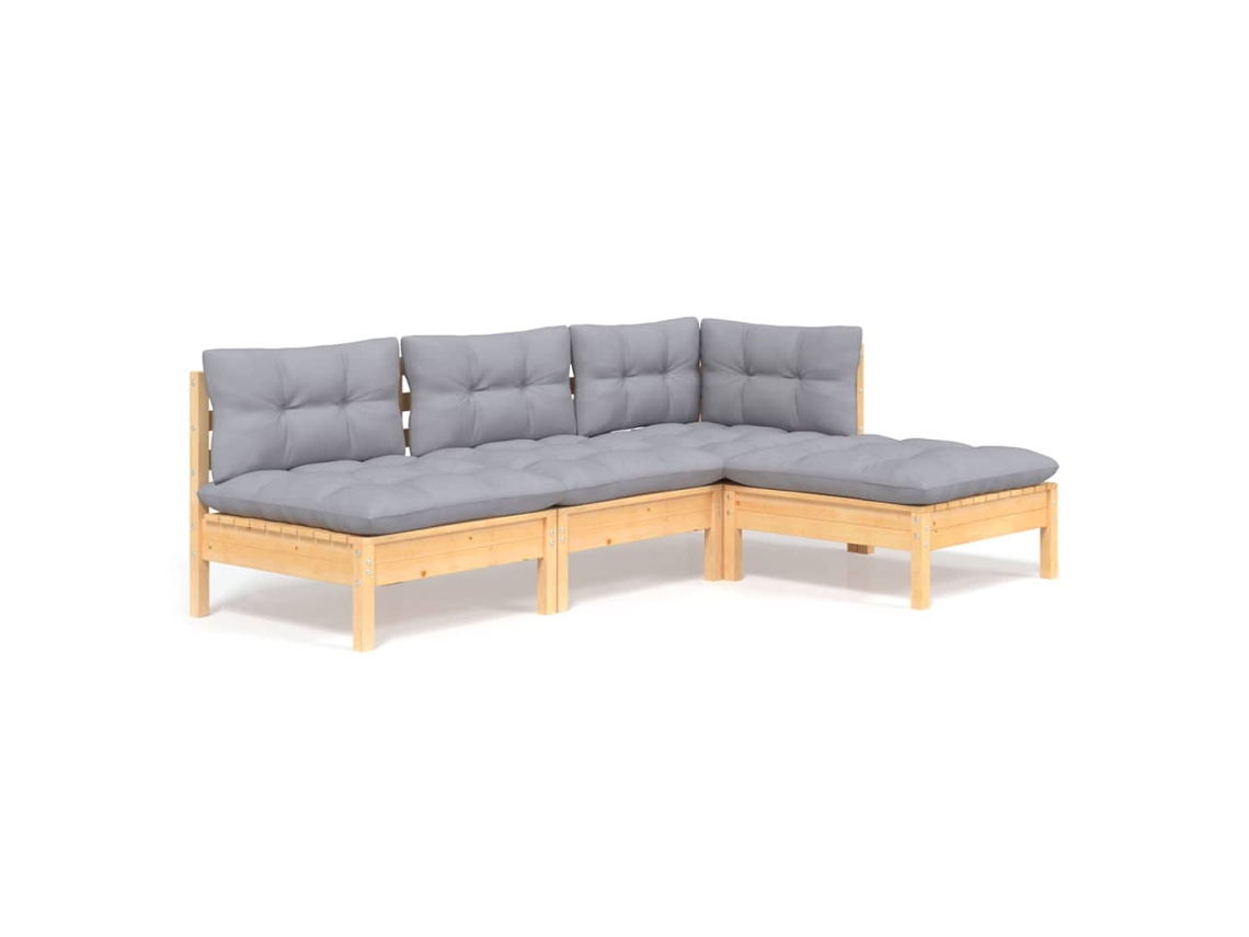 Garden Lounge Set, Garden Lounge Sets Vidaxl Cinzeto Madeira De Pinho (n/a)