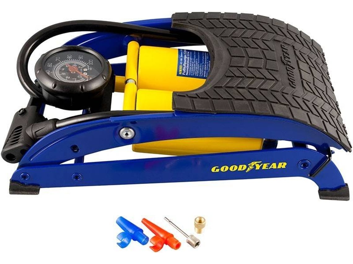 Bomba de Pé GOODYEAR 2 Cilindros com Manómetros Worten.pt Bomba de Pé GOODYEAR 2 Cilindros com Manómetros Worten.pt