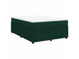 Cama com Molas/colchão 160x200 Cm Veludo Verde escuro MAISON EXCLUSIVE