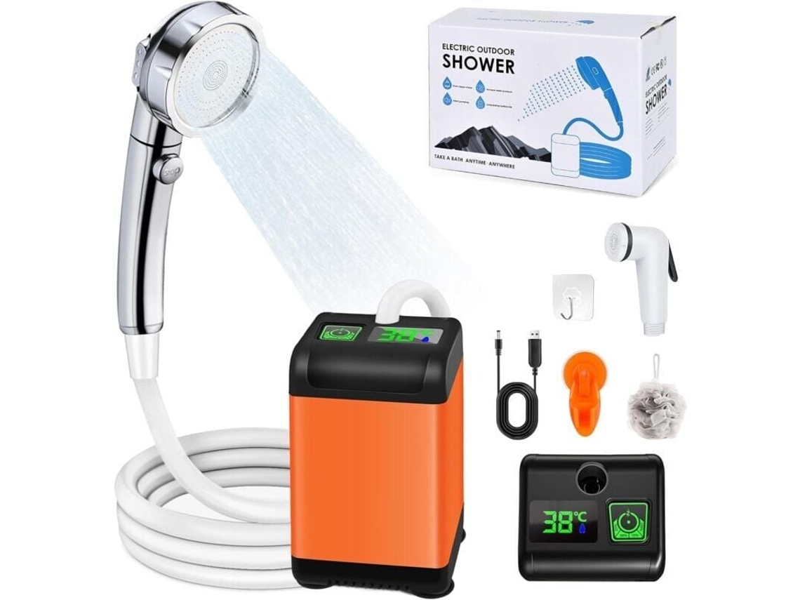 Kit De Chuveiro Acampamento, Acampamento Portátil, Bomba Elétrica Recarregável 6000mah Com Temperatura Inteligente E Pressão Água Slowmoose