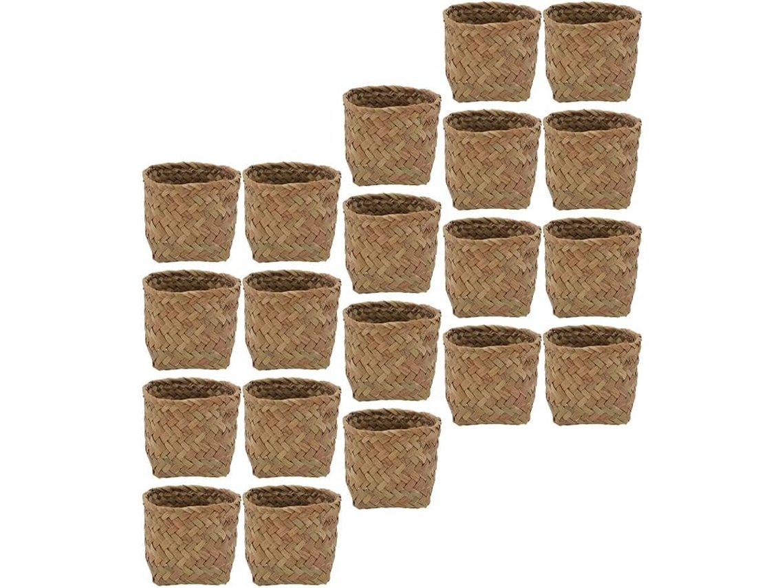 Caixas De Doces Hemobllo Em Palha Natural Trançada, 20 Unidades, Caixas De Presente Natal, Material Ecológico E Inodoro