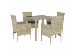 Conjunto de 5 Jantar Jardim com Almofadões Pe/vidro Cinza Claro MAISON EXCLUSIVE