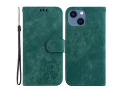 Capa Para Iphone 15 Plus Pele Sintética Verde