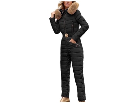 Macacão Ultrafina de Mulher GC-AOKEAO Poliéster Preto (2XL)