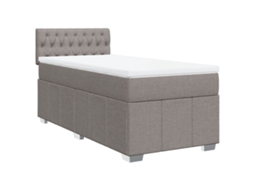 Cama com Molas e Colchão Tecido Castanho Acinzentado MAISON EXCLUSIVE (80x200 cm)