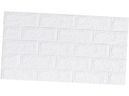 Papel de Parede Autoadesivo 3D Tijolos Brancos Print Impermeável Perolada Foam Xpe Isolamento Acústico Ideal GOKOCO